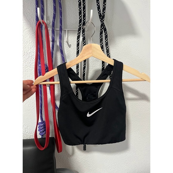 Nike Other - Nike Dri-FIT Womens Black Racerback Sports Bra Medium Impact Swoosh Logo